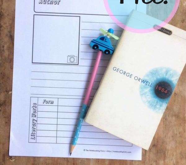 FREE Author Notebooking Pages from the Notebooking Fairy