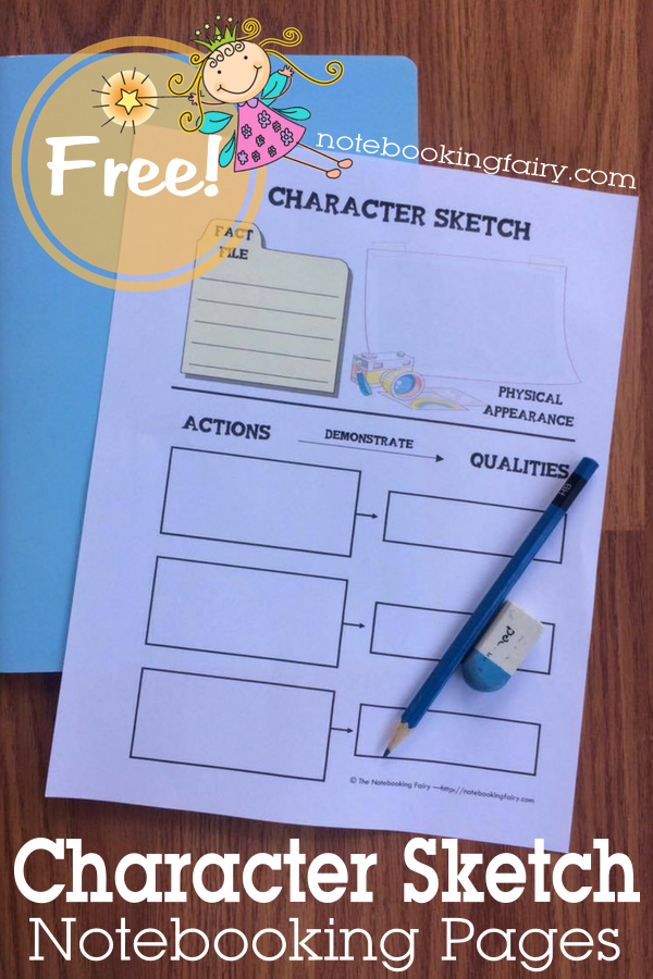 Character Sketch Notebooking Pages FREE from the Notebooking Fairy